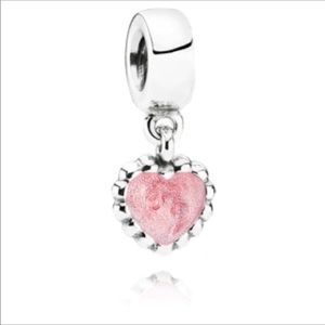 Pandora Young Love Pink Heart Dangle Charm